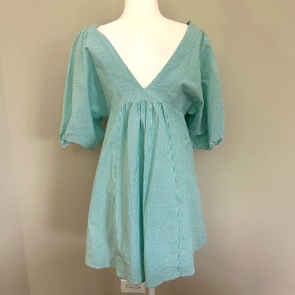 Urban Outfitters low neck puff sleeve dress - Picture 2 of 2